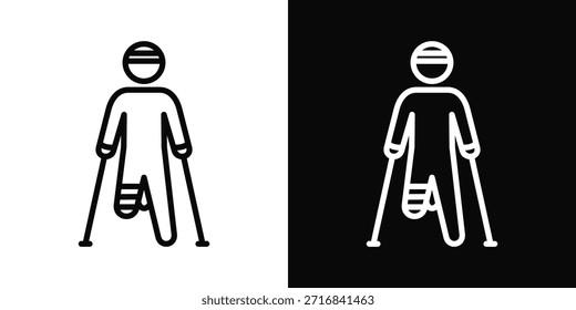 Estilo de fondo blanco y negro del icono de la discapacidad