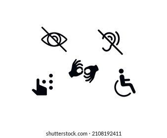 Disability , inclusive simple thin vector illustration. For web and mobile UI UX