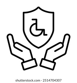 Disability Insurance icon line vector illustration