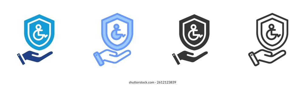 Disability Insurance icon set multiple style collection