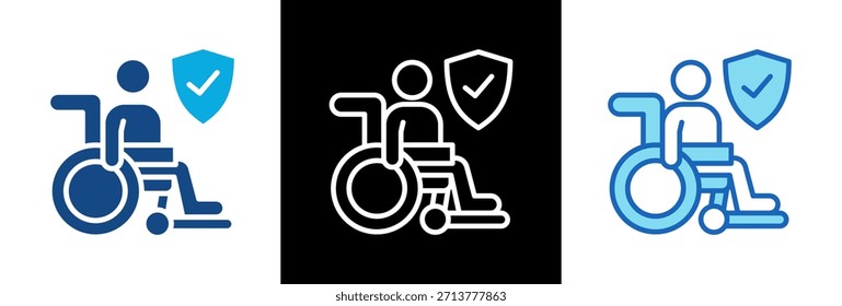 Icono de seguro de discapacidad Ilustración vectorial triplestyle