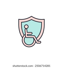 Disability Insurance icon vector illustration. Disability Insurance symbol isolated on white background