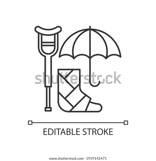 Disability Insurance Linear Icon Wage Replacement Stock