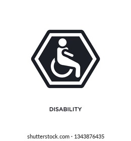 disability isolated icon. simple element illustration from signs concept icons. disability editable logo sign symbol design on white background. can be use for web and mobile