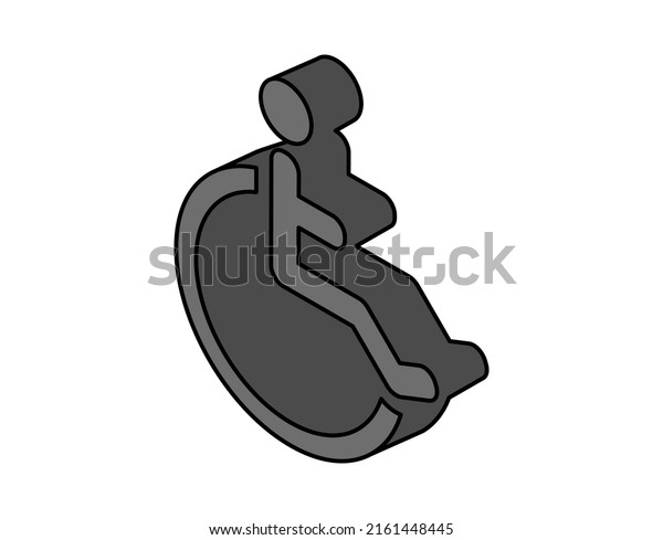 Disability isometric design icon. Vector web\
illustration. 3d colorful\
concept
