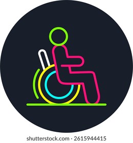 Disability Line Multi Colour Circle