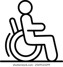 Disability Line Vector Icon Design