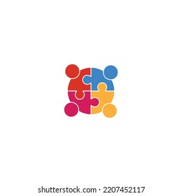 Disability logo, family care, or Community care logo vector flat design