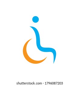 Disability logo illustration design, symbol silhouette. vector