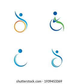 disability logo set vector illustration design template 