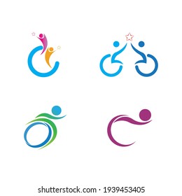 disability logo set vector illustration design template 