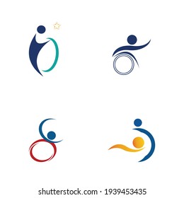 disability logo set vector illustration design template 