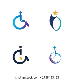 disability logo set vector illustration design template 