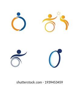 disability logo set vector illustration design template 