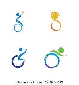 disability logo set vector illustration design template 