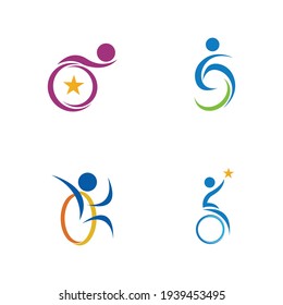 disability logo set vector illustration design template 