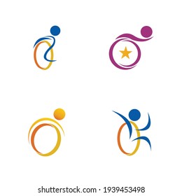 plantilla de diseño de ilustración vectorial de conjunto de logotipos de discapacidad 
