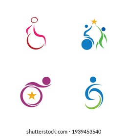 disability logo set vector illustration design template 