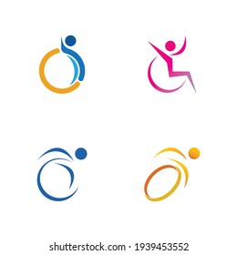 disability logo set vector illustration design template 