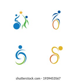 disability logo set vector illustration design template 