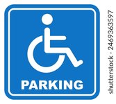 disability parking sign printable handicapped disabled sign symbol simple blue minimalist design illustration