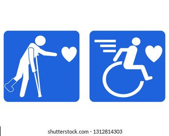 disability people pursuing love design icon