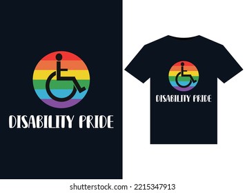 Disability Pride illustrations for print-ready T-Shirts design