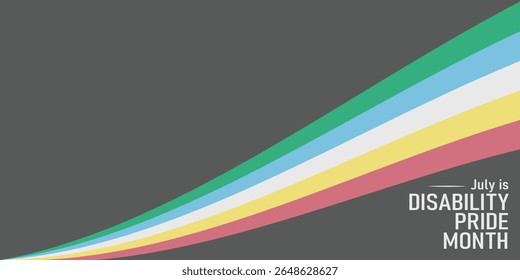 Mês do Orgulho da Deficiência. Listras de cores que representam uma forma de deficiência. vetor dinâmico bandeira deficiência orgulho mês.