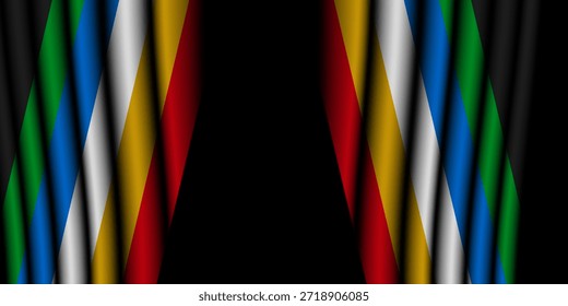 Mês do Orgulho da Deficiência. Sinalizar deficiência, pessoas e coração. Ótimo para cartazes, banners, mídias sociais e muito mais. Fundo preto.