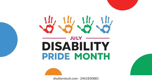 
Disability Pride Month. Great for cards, banners, posters, social media and more. White background.  