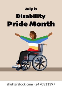 Disability Pride Month observed every year in July. Template for background, banner, card, poster 