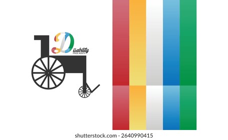 Disability Pride Month observed every year in July. Template for background, banner, card, poster with text inscription.