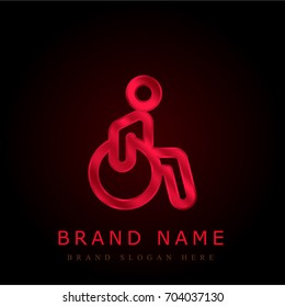 Disability red chromium metallic logo