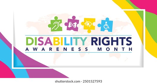 Disability Rights awareness month design poster , banner, background template, Disability Rights awareness month is observed every year from November 3 to December 3, Vector illustration