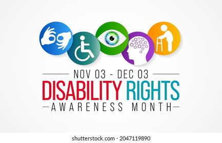 Disability Rights Awareness Month Observed Every Stock Vector (Royalty ...