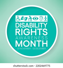 Disability Rights Awareness Month Observed Every Stock Vector (Royalty ...