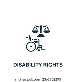 Disability rights icon. Monochrome simple sign from social causes and activism collection. Disability rights icon for logo, templates, web design and infographics.