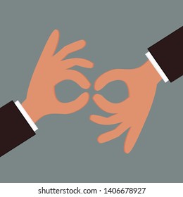 disability rights vector, sign language isolated on sample background