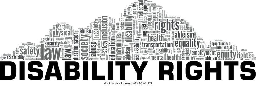 Disability Rights word cloud conceptual design isolated on white background.