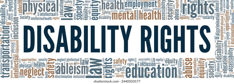 Disability Rights word cloud conceptual design isolated on white background.