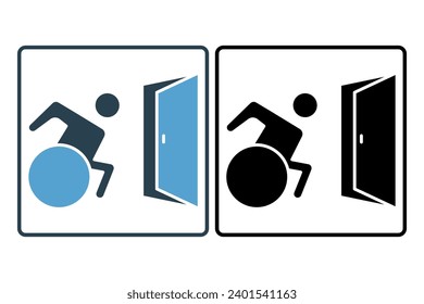 disability room icon. icon related to disability and disability symbol . solid icon style. Simple vector design editable