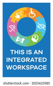 Disability signage - integrated, inclusive workplace symbol or signage