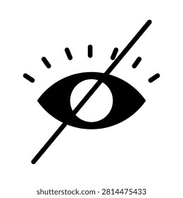 Disability solid icon. Blind symbol. A people inability to see.
