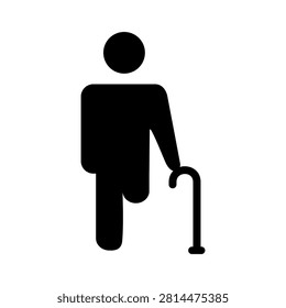 Disability solid icon. Disabled symbol. Physical inability to perform certain activities.