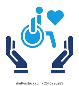 Disability Support Icon Fill Vector Illustration