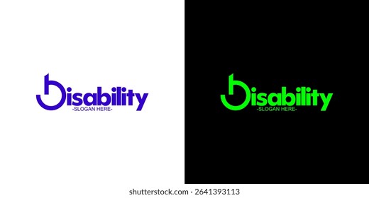 disability text logo for design campaign. disability logo
