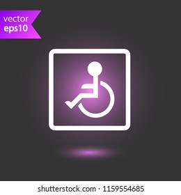 Disability themed vector icon. Paralyzed icon. sign for people with disabilities.symbol. Yellow background. EPS 10 vector flat sign.
