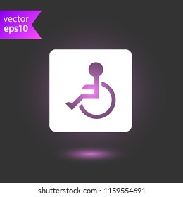 Disability themed vector icon. Paralyzed icon. sign for people with disabilities.symbol. Yellow background. EPS 10 vector flat sign.
