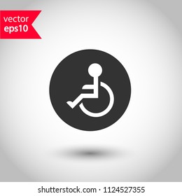 Disability themed vector icon.Paralyzed icon. sign for people with disabilities. Studio background. EPS 10 vector sign.