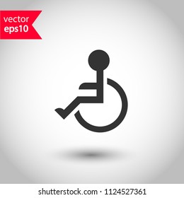 Disability themed vector icon.Paralyzed icon. sign for people with disabilities. Studio background. EPS 10 vector sign.